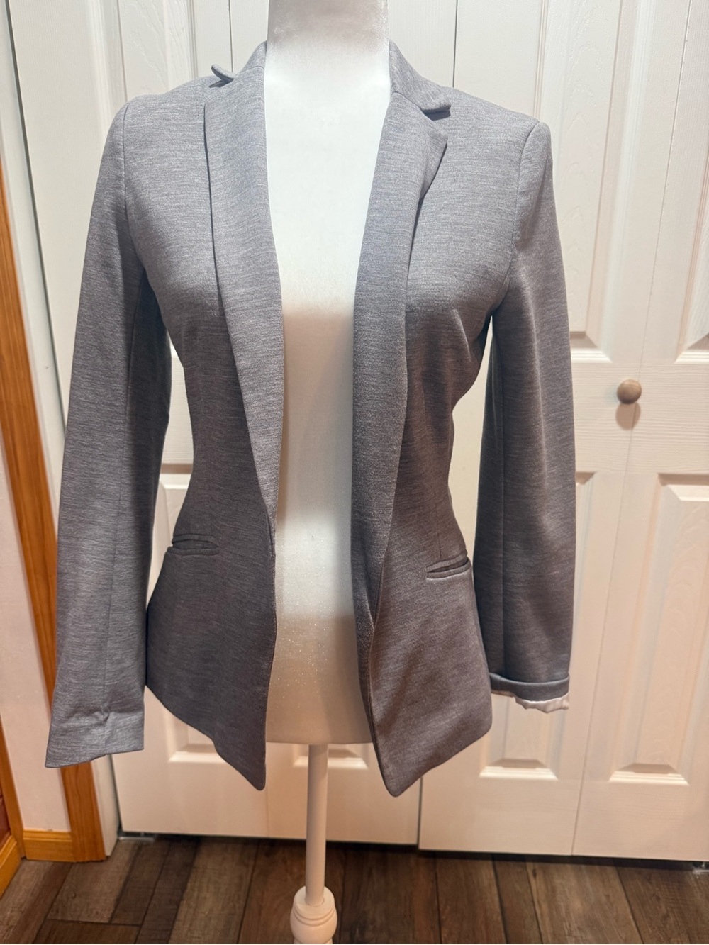 H&M Light Gray Single-button Tailored Blazer